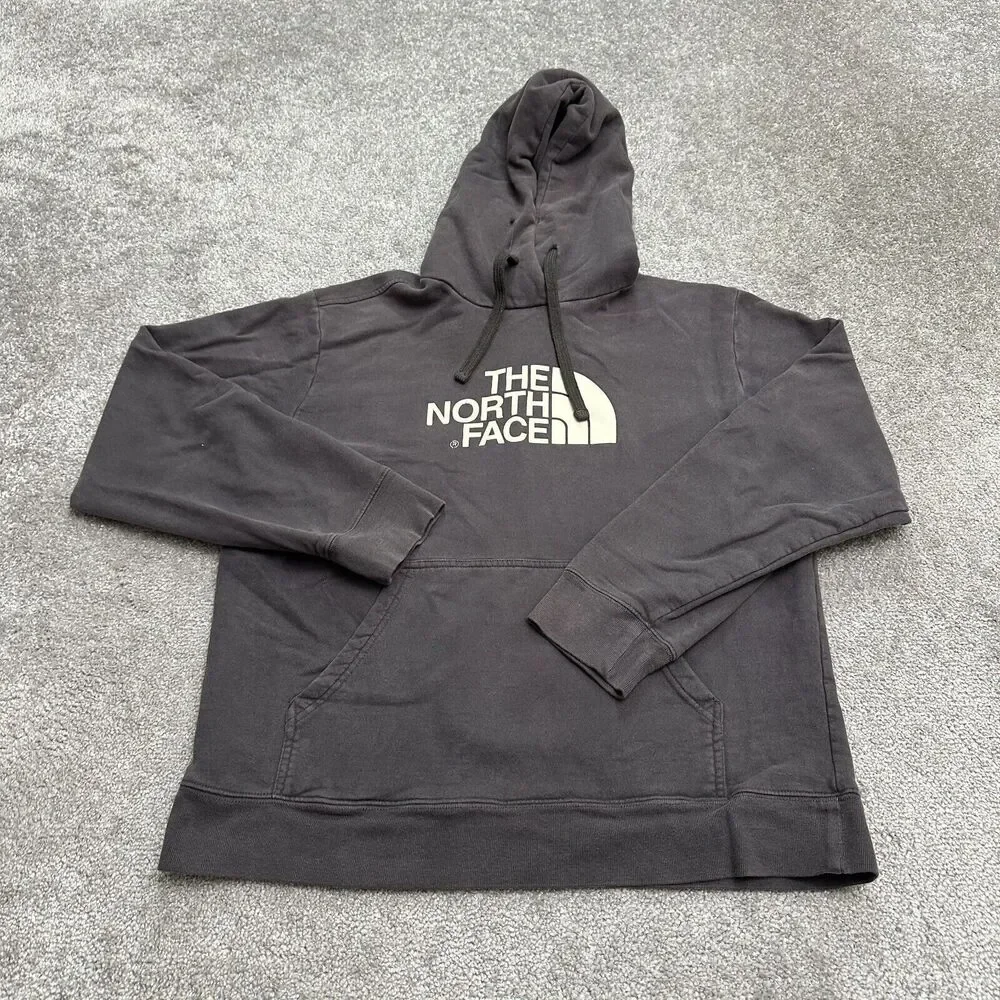 The North Face Hoodie Sweatshirt Mens Large Gray Graphic Fleece Pullover Outdoor
